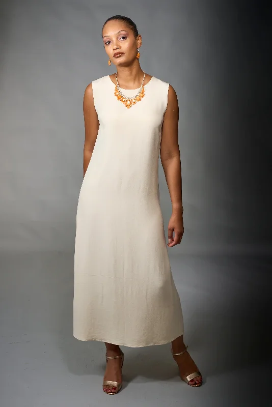 Garbolino Couture, Silk, Maxi Sheath dress in ivory