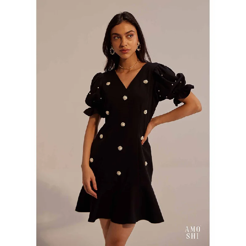 AMOSHI Black Embellished/Sequined Fiona Dress