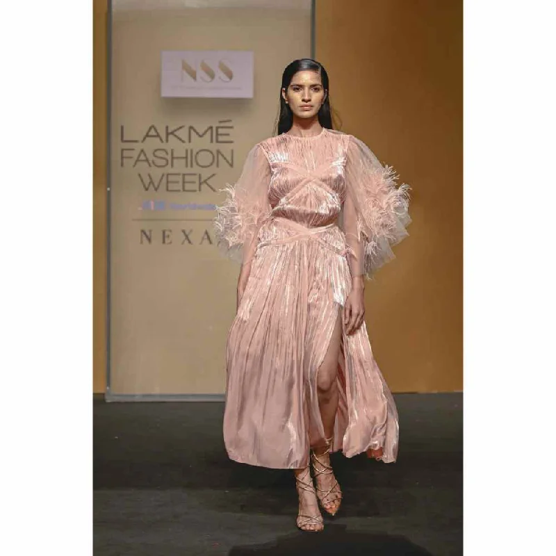 Not So Serious by Pallavi Mohan Jinx Pleated Dress with Power Sleeves