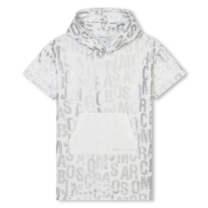 Metallic Logo Print Cotton Dress