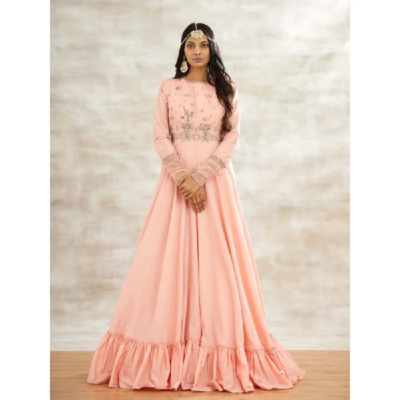 MANDIRA WIRK Peach Embellished Dress