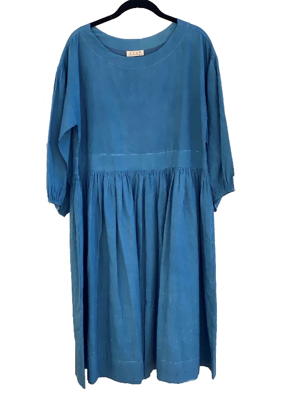CROW Indigo Balloon Sleeve Dress