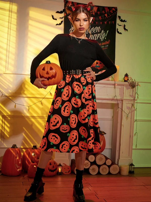 Blue Zone Planet |  Women's Halloween print swing dress