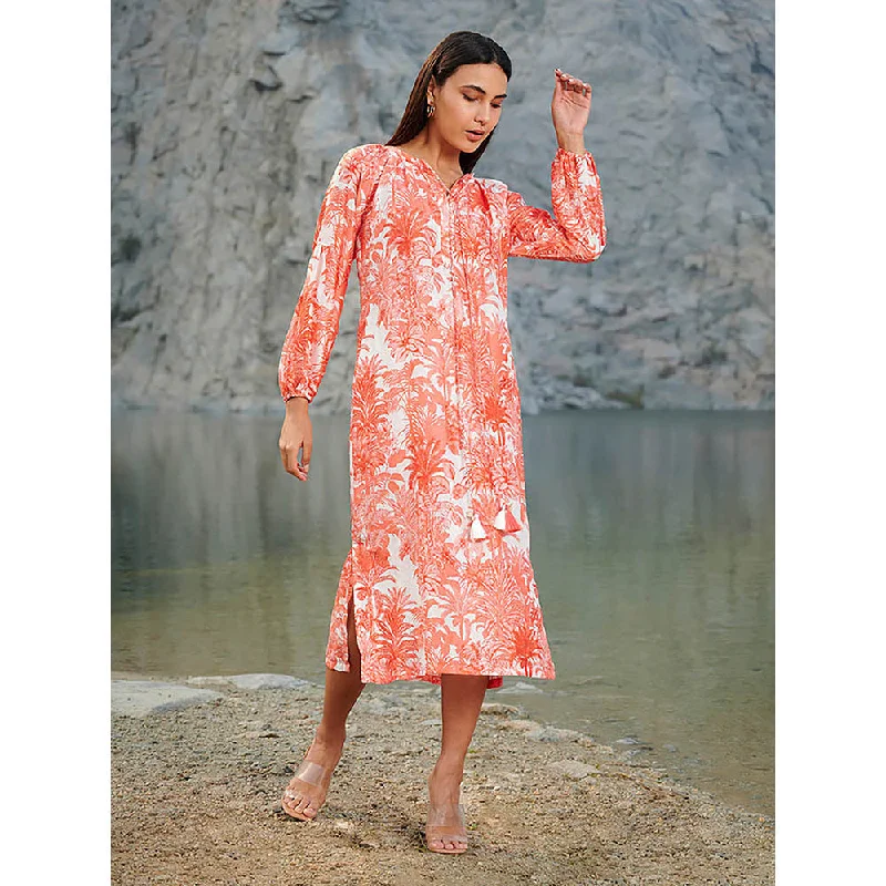 House of Soi Red Shelly Printed Dress