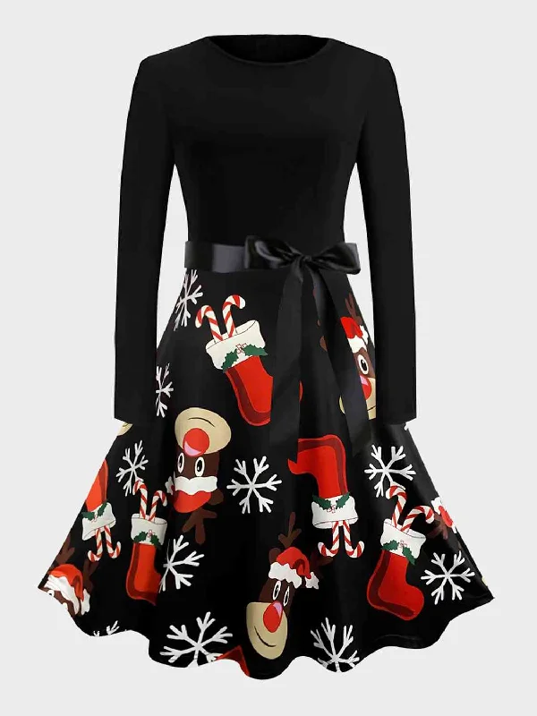 Blue Zone Planet |  Plus Size Printed Tie Front Round Neck Dress