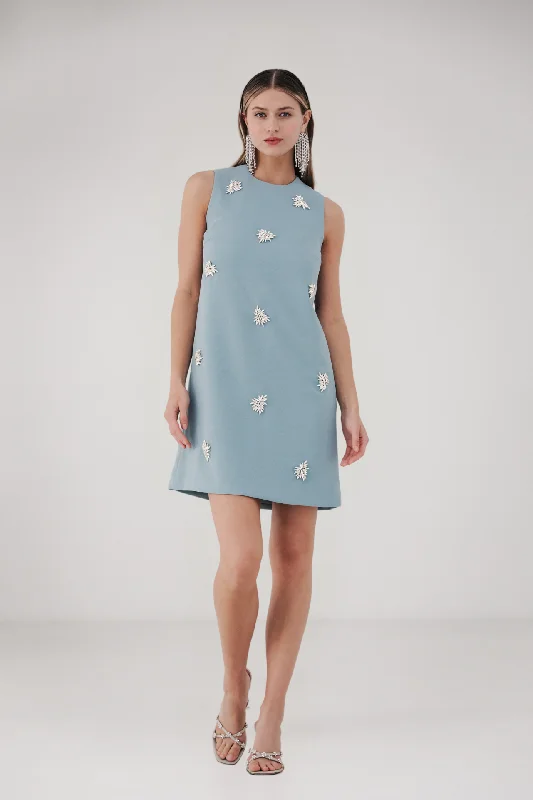 Crystal Embellished Crepe dress
