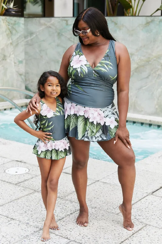 Blue Zone Planet |  Marina West Swim Full Size Clear Waters Swim Dress in Aloha Forest