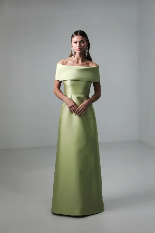 Off shoulder silk radzimir dress