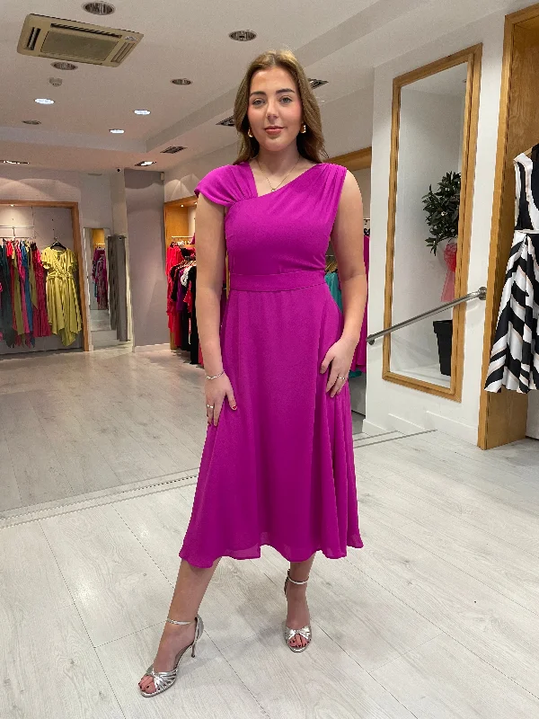 Casting Fucshia Asymmetrical Dress