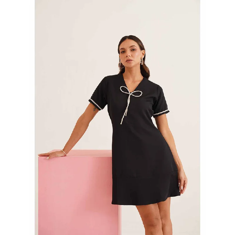 AMOSHI Black Embellished/Sequined Dolce Dress