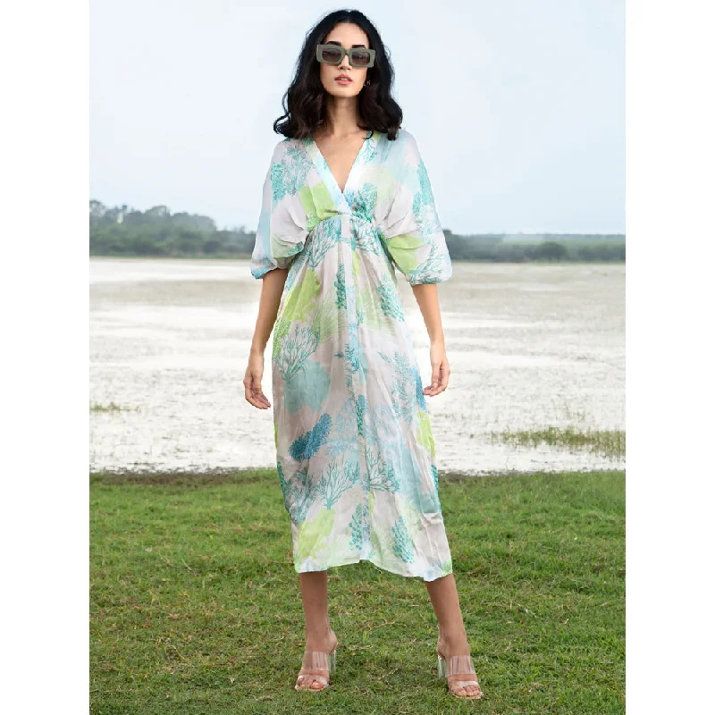 House of Soi White Fern Print Dress