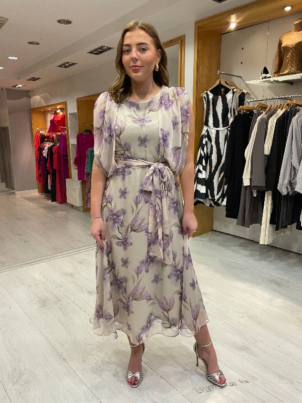 Rolemode Cream and Lilac Floral Dress