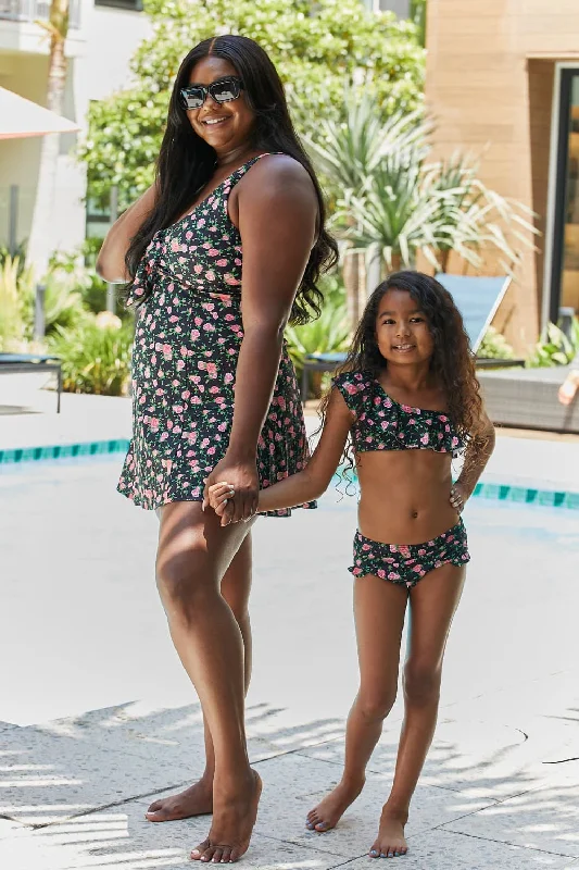 Blue Zone Planet |  Marina West Swim Full Size Clear Waters Swim Dress in Black Roses