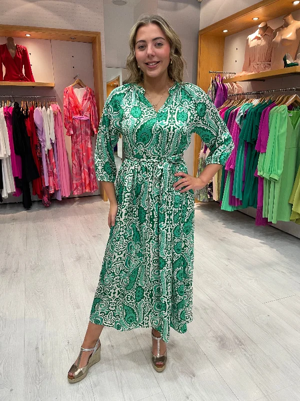 Smashed Lemon Green Print Dress