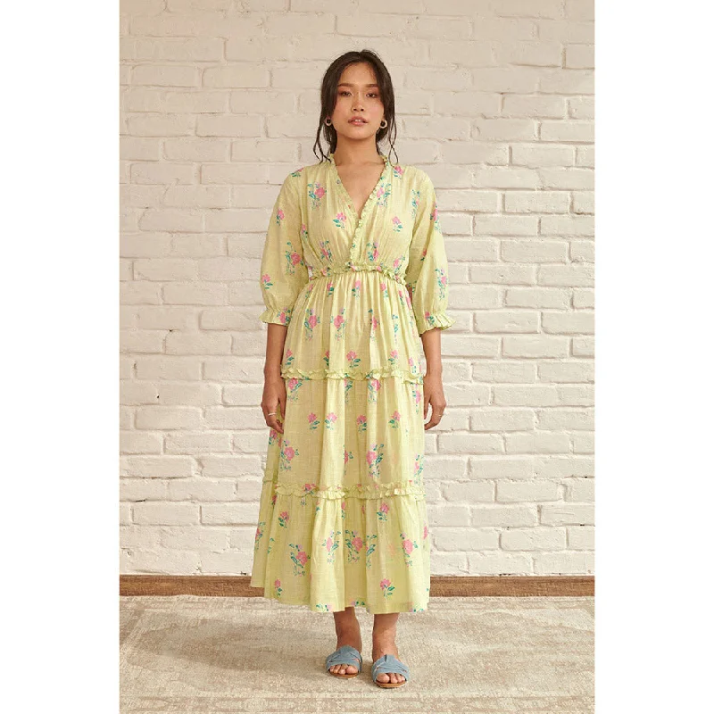 Prakriti Jaipur Green Dahlia Long Dress