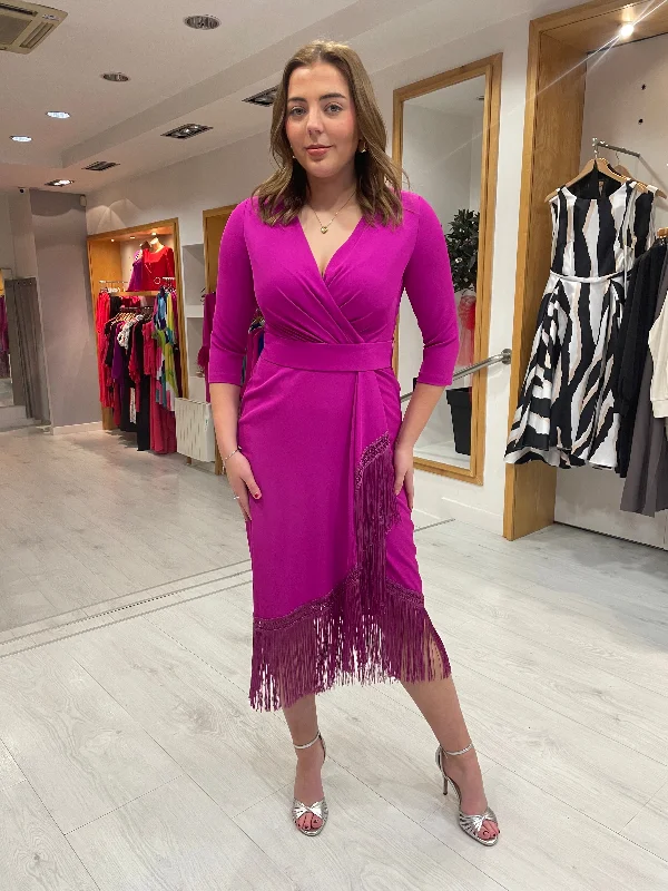 Rolemode Fuschia Fringe Dress