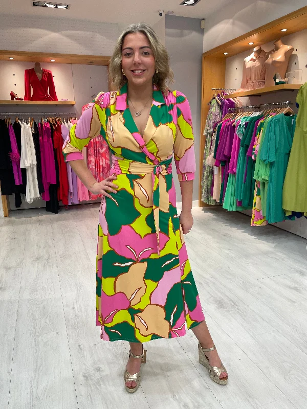 K Design Lime Print Dress