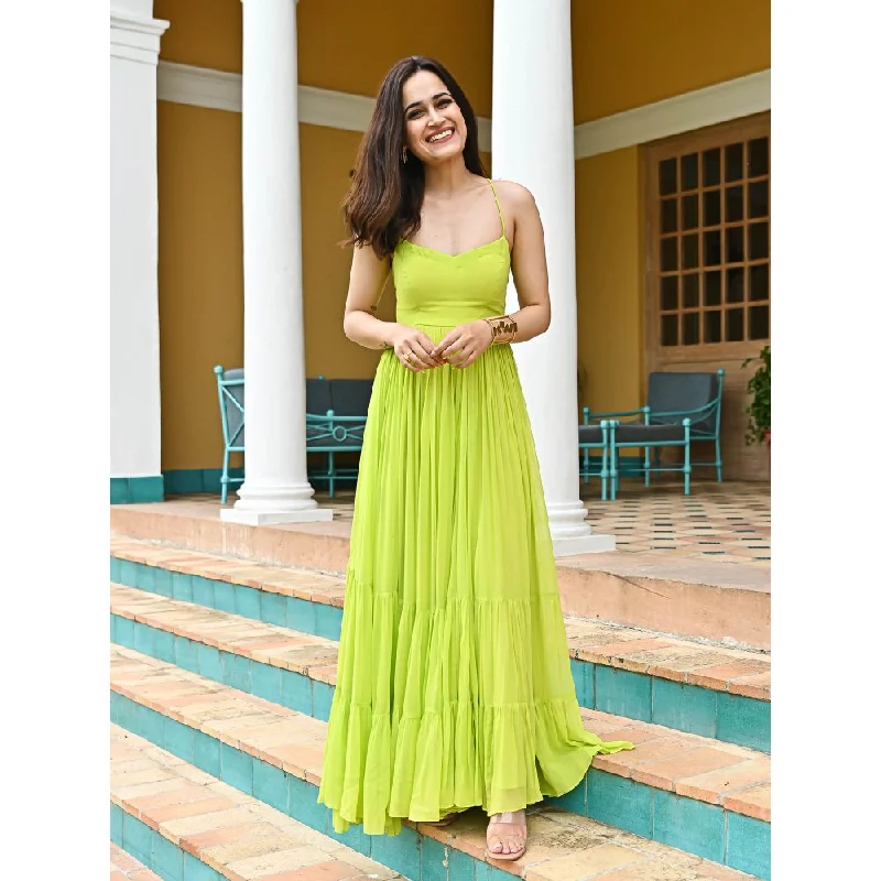 ORDINAREE Slime Green Backless Dress