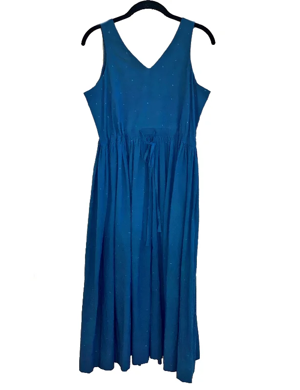 CROW Indigo Deep Back V-Neck Yoke Dress