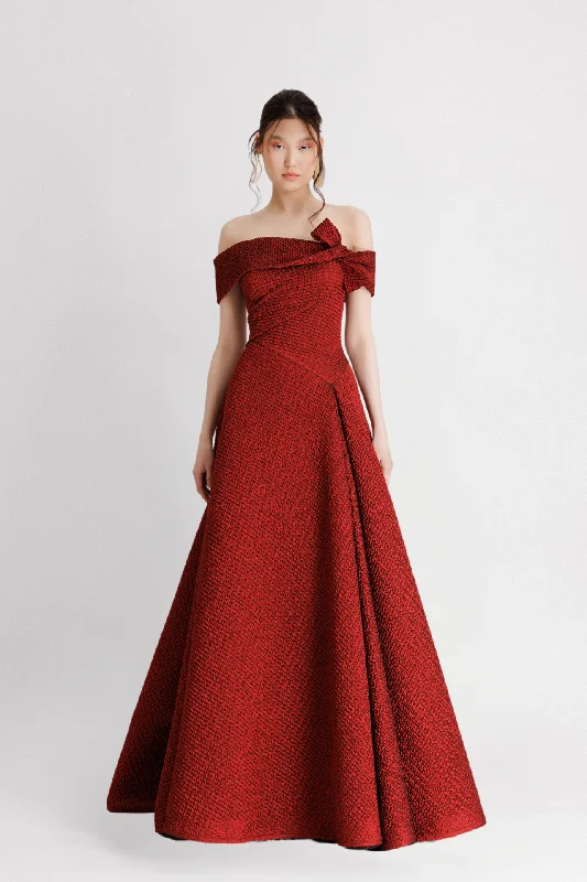 Drapped Skirt Off shoulders Dress