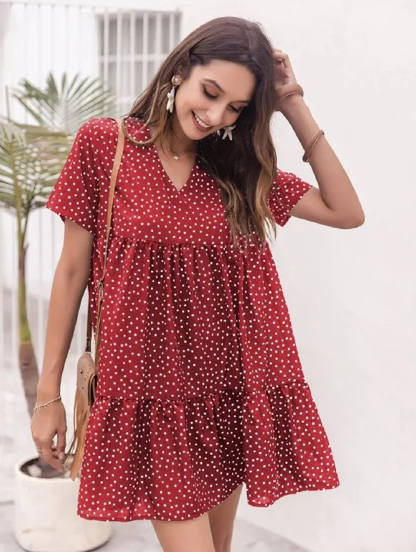 Polka Dots Red Dress