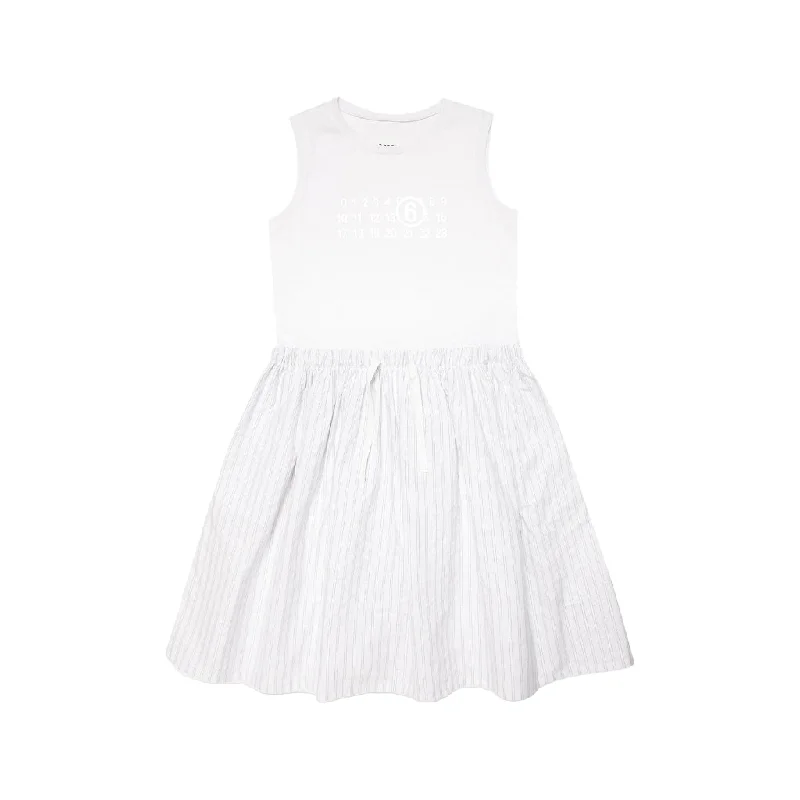 Logo Print Striped Dress