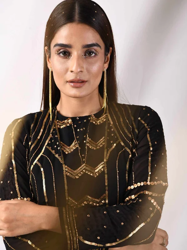 Go Gorgeous Black Gold Dress
