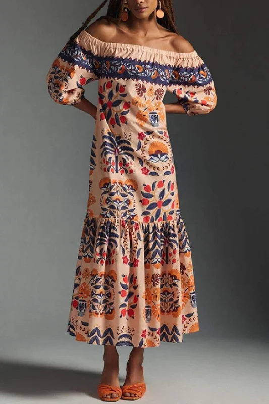OFF SHOULDER LOOSE POCKET DRESS