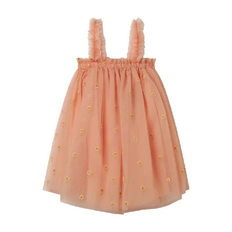 Floral Embroidery Mesh Dress