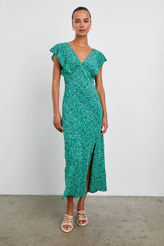 DINA DRESS - GREEN SPECKLED