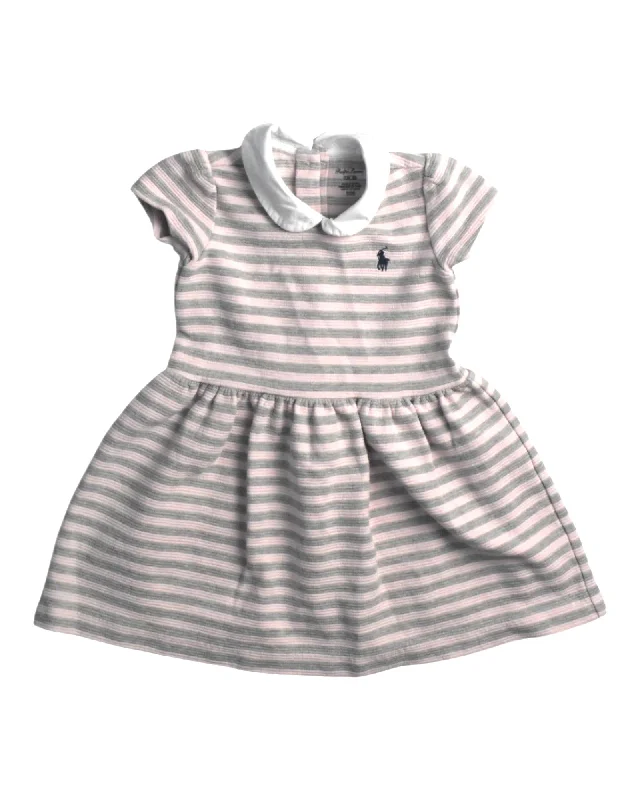 Ralph Lauren Striped Peter Pan Collar Dress 12-18M