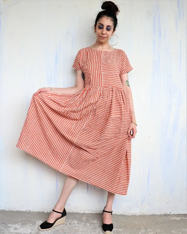 Chidiyaa Orange Cotton Dress