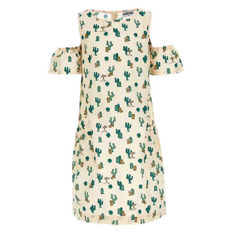 Cold Shoulder Cactus Print Dress