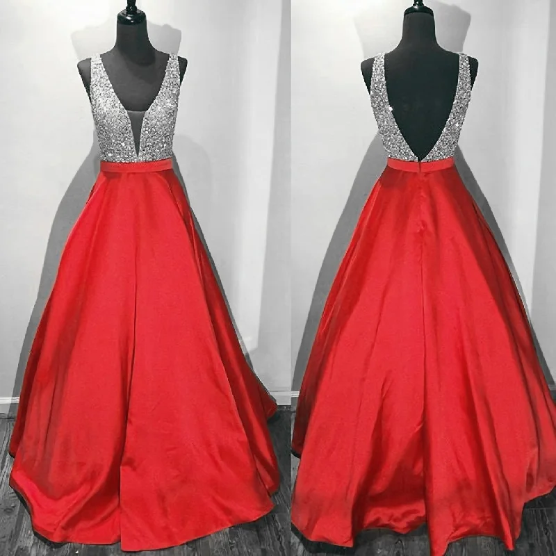 New Arrival Prom Dress, Modest Prom Dress, Long Satin V Neck Royal Blue Prom Dresses, Ball Gowns 2024
