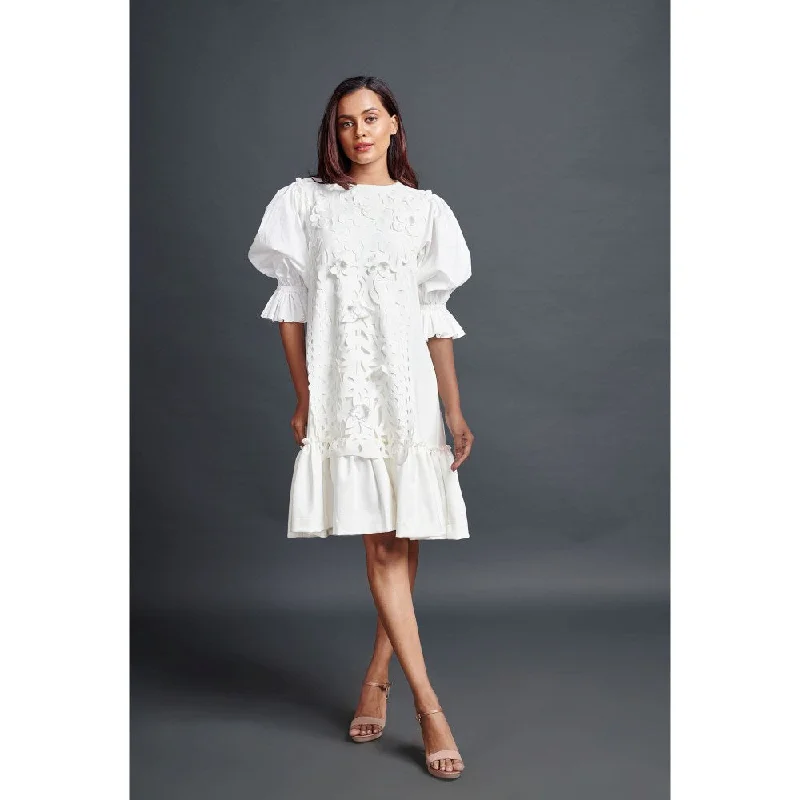 Deepika Arora White Paneled Dress