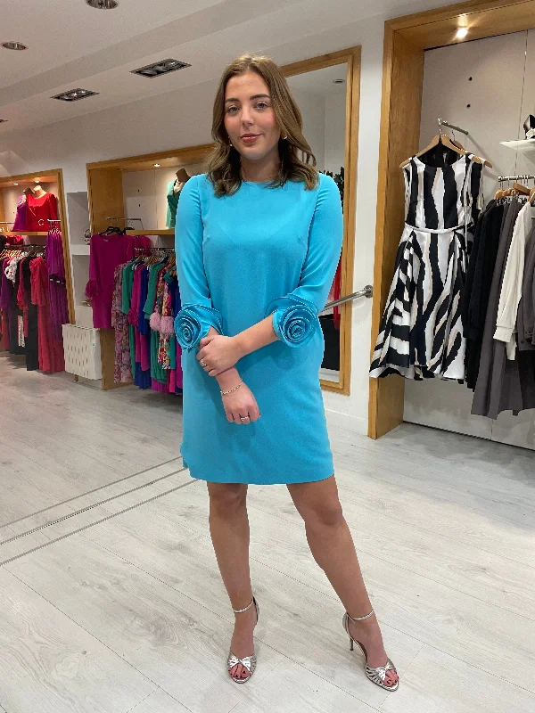 Carla Ruiz Turquoise Rose Cuff Dress
