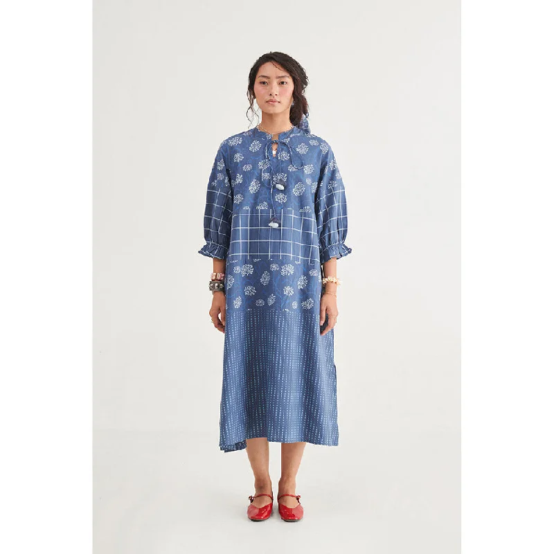 Prakriti Jaipur Blue Tiered Floral Dress