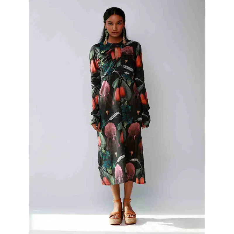 Ekastories Iris Wheat Keyhole Dress