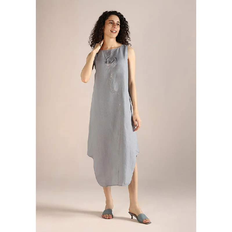 Kaveri Body Line Roots Dress-Shadow Grey
