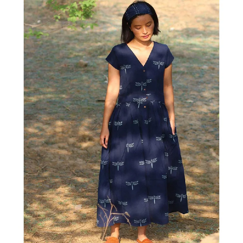Chidiyaa Blue Cotton Dress