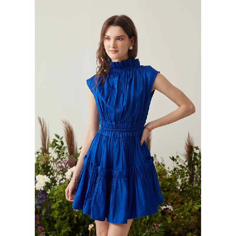 AMOSHI Blue Pleated Jenna Dress