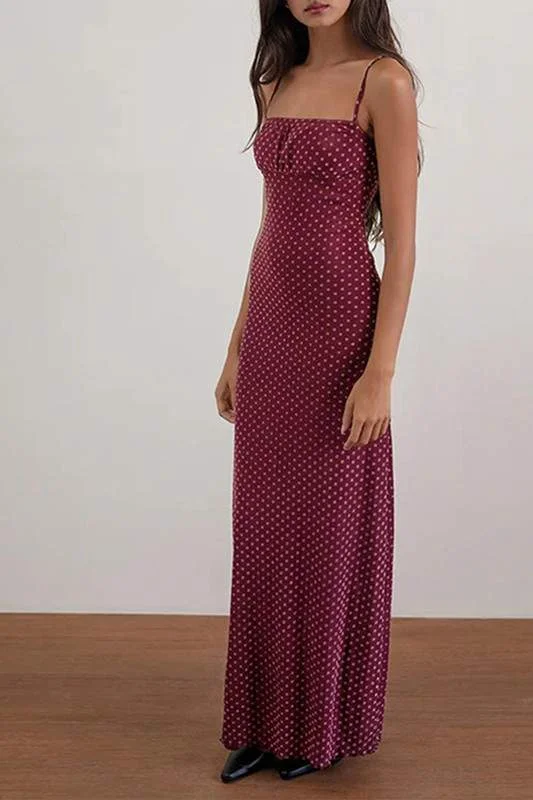 POLKA DOT SATIN SLIP DRESS