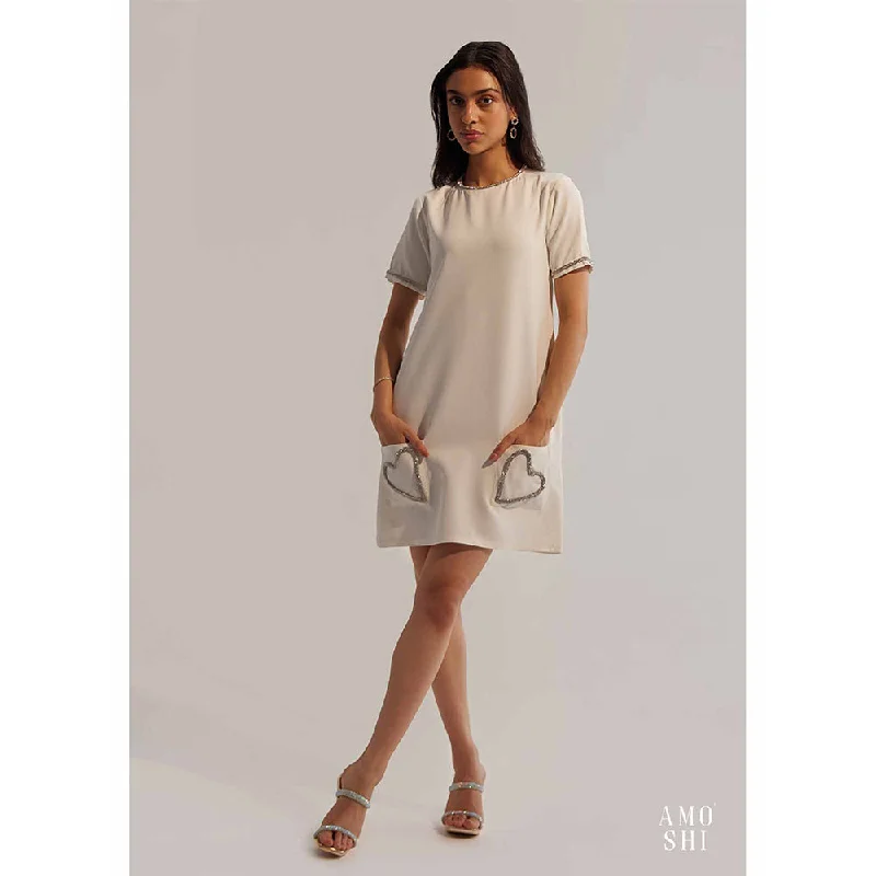AMOSHI Off White Embellished/Sequined Amore Dress