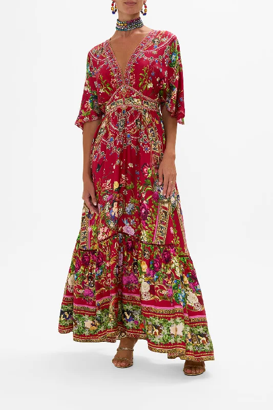 WAISTED DRESS WITH HEM RUFFLE JUST ONE BITE SNOW WHITE Tunics Ceremony elegant