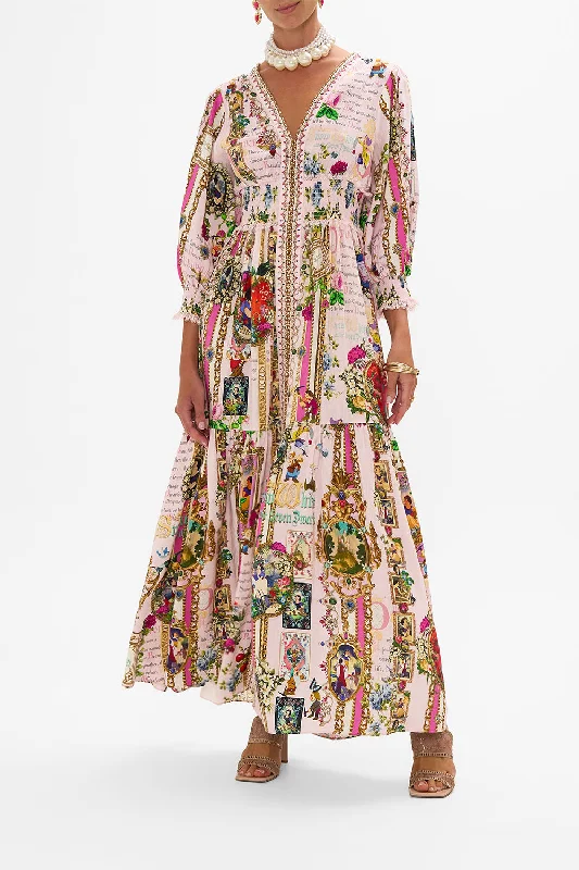 SHIRRED WAISTBAND LONG DRESS MY SWEET SNOW WHITE Tunics Fall fleece