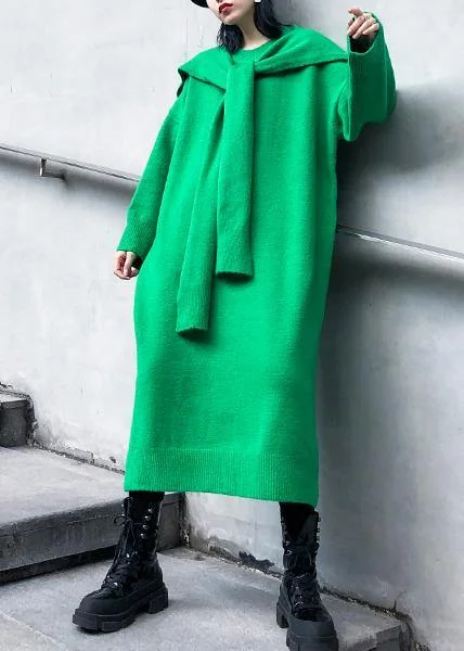Aesthetic Two Pieces O Neck Sweater Outfits Quotes Green Hipster Sweater Dresses Polka Dot Checkered Tartan