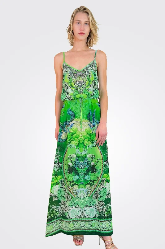 Cami Long Dress - Green Tunics Business professional