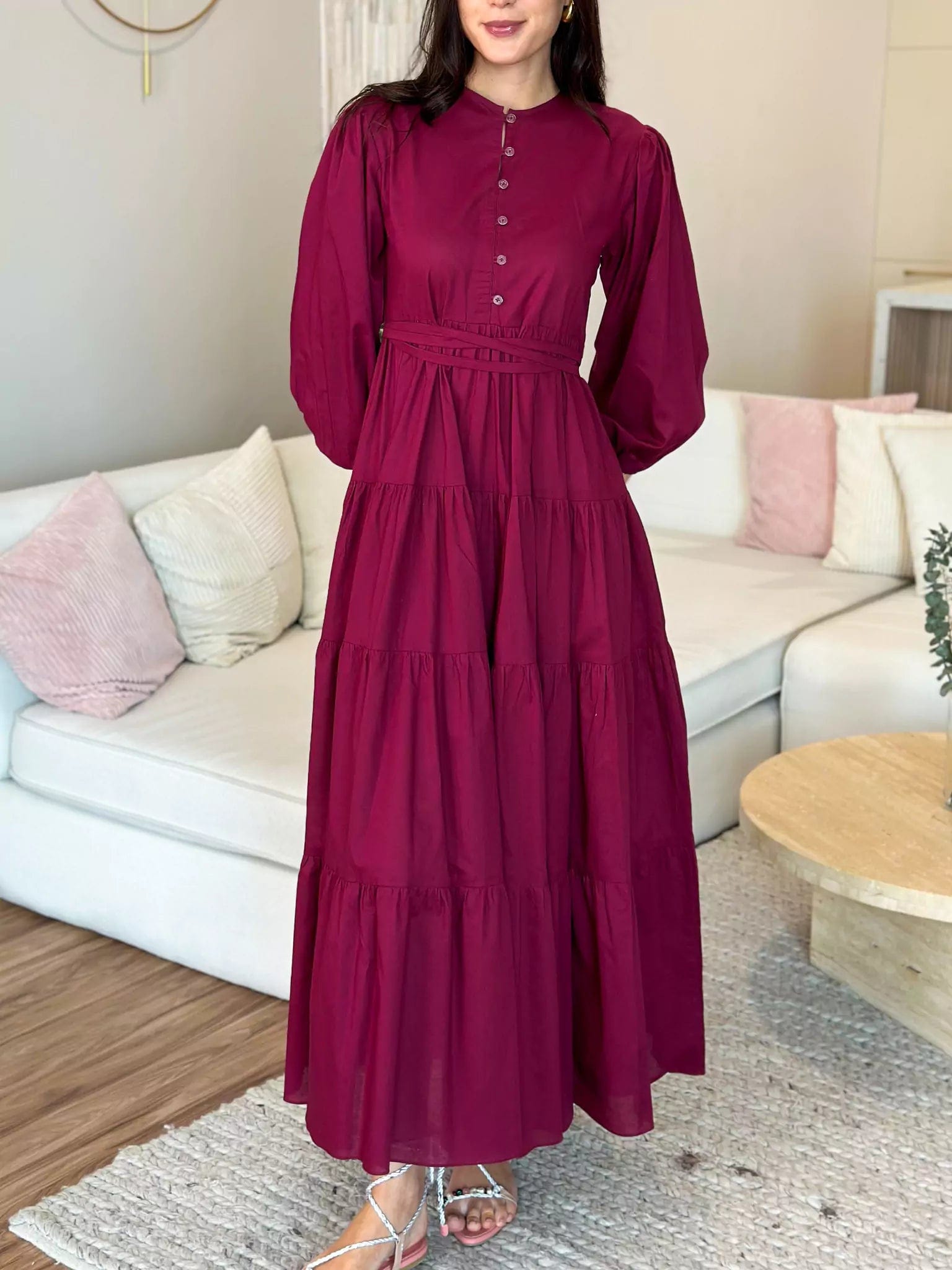 Cardinal Cotton Long Dress Tunics Versatile all-occasion