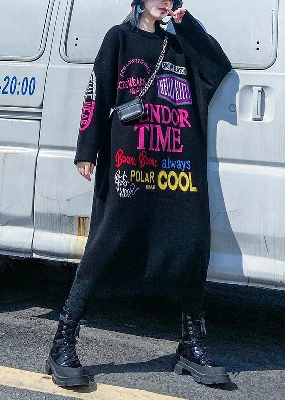 Christmas o neck Sweater dresses Vintage black Letter daily sweater dresses Bright Pastel Dark Christmas o neck Sweater dresses Vintage black Letter daily sweater dresses Bright Pastel Dark