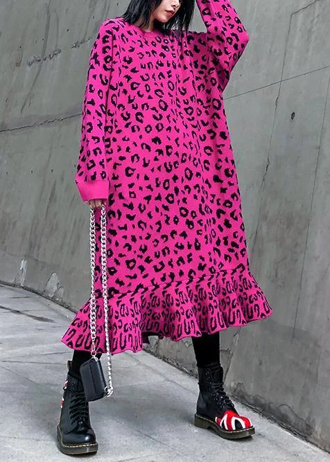Cozy rose Leopard Sweater weather Vintage stand collar Hole Tejidos sweater dress Satin Fabric Silk Fabric Chiffon Fabric Cozy rose Leopard Sweater weather Vintage stand collar Hole Tejidos sweater dress Satin Fabric Silk Fabric Chiffon Fabric